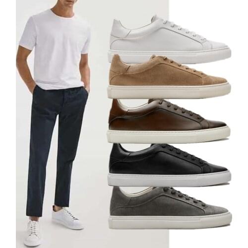 Jenny&Dave Summer Causal Shoes Sneakers Men Vulcanized Men England Fashion Genuine Leather Comfortable Round Sneakers men