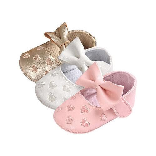 Cute Newborn Kids Toddler Girl Boy Bowknot Shoes Soft Sole Prewalker Sneakers Baby Shoes