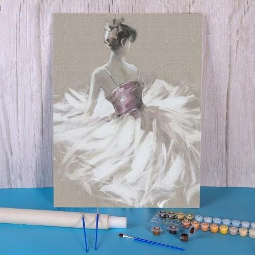 Ballet Woman Paint By Numbers Package Oil Paints 50*70 Canvas Painting New Design For Children Handicraft Art