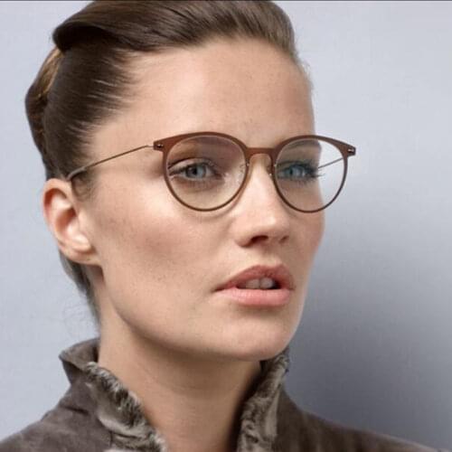 2021 Hand-made Glasses Frame Denmark Brand Ultralight Men Women Myopia Prescription Round Eyeglasses Screwless Blue light Gafas