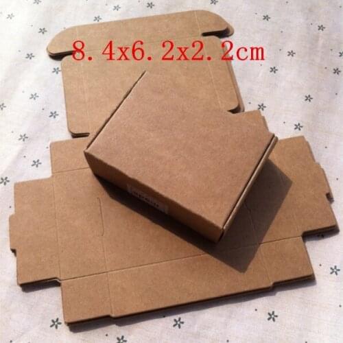 Wholesale 8.4x6.2x2.2cm packaging Kraft Gift Storage Box Small jewelry tray Candy Food Express packaging Carton 100pcs/lot