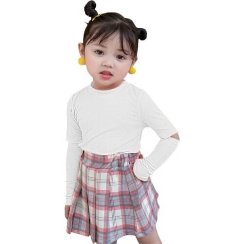 Autumn Kids Girls Boys Solid Color Bottom Tops Baby Children Clothes Blouse Candy Girls T-shirts Long Sleeve Pullover Hot