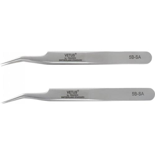 10pcs/Lot Eyelash Tweezers Vetus 3D/6D Volume Eyelash Extension Tweezers SA Series Superhard