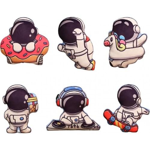 Astronaut Printed Plush Pillow Soft Short Plush Throw Pillow Astronaut Doll Pillow Cushion Removable Washable For Home Decor Toy