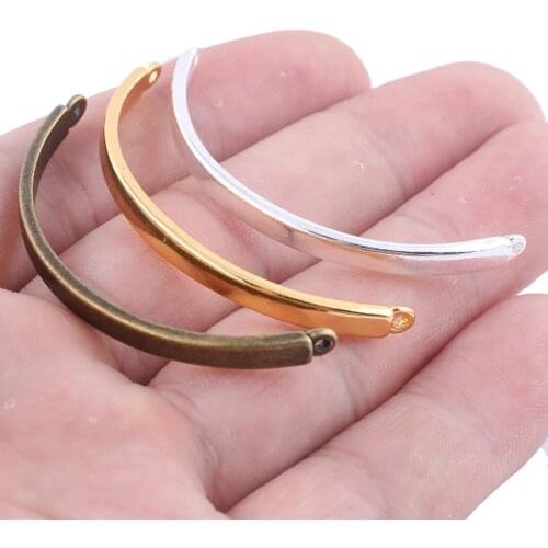 10pcs gold plated metal bracelet side bars diy bracelets bangle curves for jewelry making
