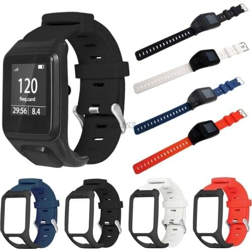 Silicone Anti-Scratch Wristband Watch Strap Replacement for TOMTOM Runner3/TOMTOM Adventurer/Golfer 2/Spark 3 Cardio Music Watch