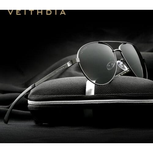 VEITHDIA Fashion Brand Designer Aluminum Magnesium Mens Sun Glasses Polarized Mirror lens Male Eyewear Sunglasses For Men 3801