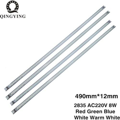 5-50pcs LED Bar Light AC220V 8W 49cm 72LEDs High Brightness SMD 2835 LED Rigid Strip Model Energy Saving LED Fluorescent Tubes
