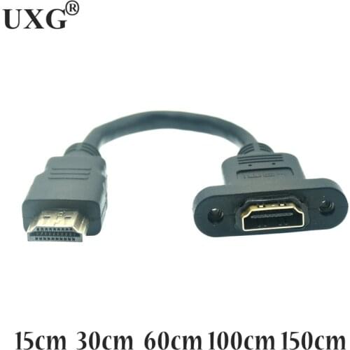 90 Angle HDMI-Cable Male To Female Case Panel Mount Screw Cable HDMI-Cable HDMI-to HDMI-1.4 HDR 4K For Splitter Extender Adapter