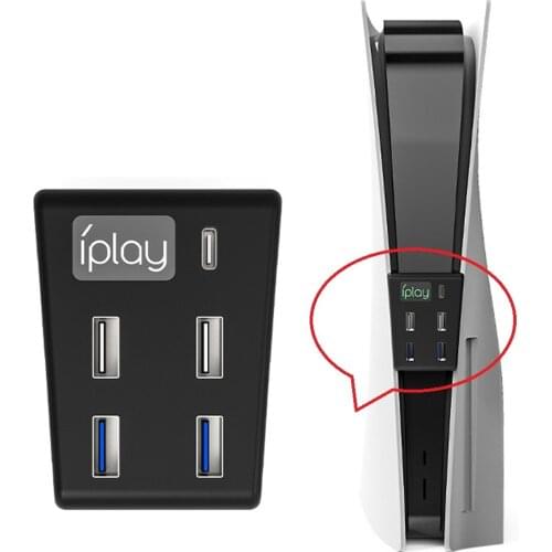 USB Hub for PS5 5 In 1 USB3.0 Splitter Expander Super Speed Adapter Type C High Speed Ports for PS5 Console Game Accessories