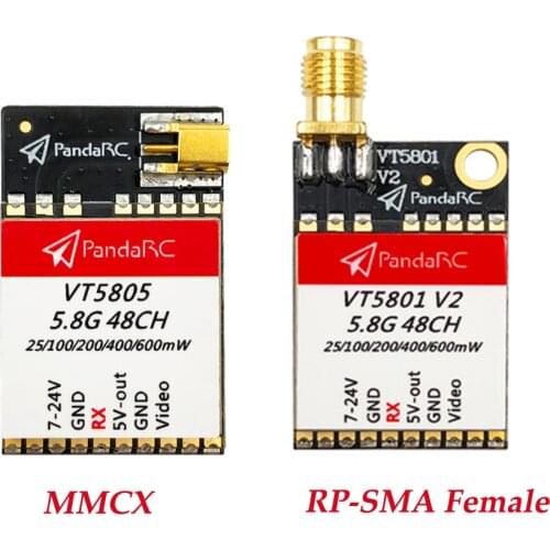 PandaRC VT5801 v2 VT5805 FPV Video Transmitter 5.8G 48CH 25/100/200/400/600mW Switchable OSD adjustable SMA MMCX VTX