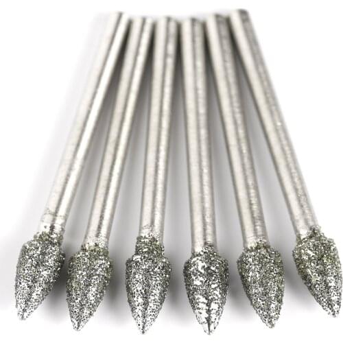 Grit 60 Course Grained Diamond Grinding Drill Burr Set Polishing Grinding Head Mounted Bits for Dremel Rotary Tools