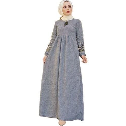 Turtleneck Womens Maxi Dress With Belt Modest Kaftan Big Plus Size Islamic Clothing Muslim Fashion Long Turkey Dubai Hijab 2021
