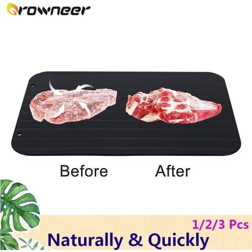 1/2/3 Pcs Quickly Naturally Thaw Tray Reduce Overflow Integrated Guide Channel Frozen Meat Fruit Defrosting Tool with Angles