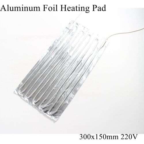 300x150mm 220V Aluminum Foil Heating Pad Rubber Heat Mat Heated Bed Plate Heater Self-adhesive Flexible Waterproof 3D Printer