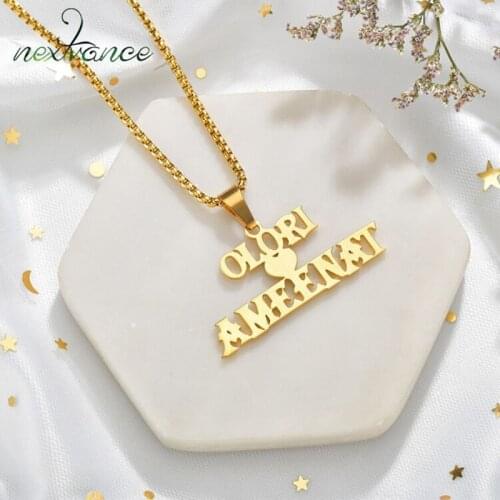 2021Nextvance Personalized Custom Stainless Steel Necklaces 4 Kinds of Chain Love Romantic Jewelry Accessories with Double Names