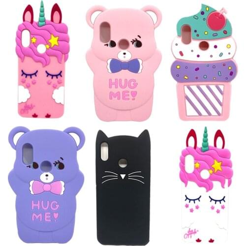 3D Cartoon Soft Silicone Case For Xiaomi Redmi Note 6 Pro Cover Unicorn Cat Cupcakes Ice Cream Redmi Note6 Pro 6Pro Phone Cover