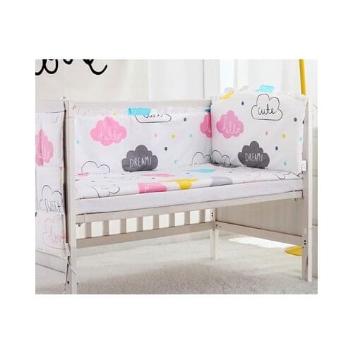 5PCS Cotton Crib Bedding baby sheet Bedding Set Baby Bedding Set for Newborn Cot Bed Bumper cosas para bebe (4bumper+sheet)