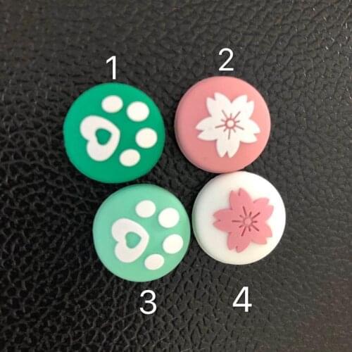 500pcs/lot NS switch NS lite joy-con 3D analog joystick controller silicon rubber cap paw flower luminous