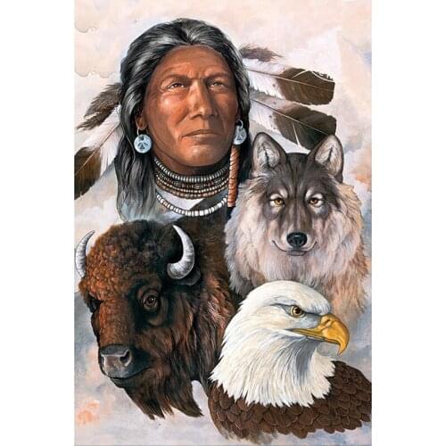 Diamond Painting Cross Stitch "Indian animals" 5D DIY Diamond Embroidery Full Square/round Rhinestone Of Picture