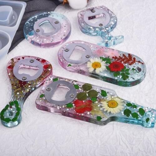DIY Bottle Opener Epoxy Resin Mold Crystal Silicone Mold For Handmade Epoxy Resin Beer Spanner Bottle Opener Casting Mold