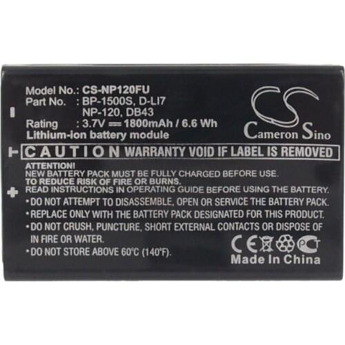 Cameron Sino 1800mAh Battery For TOSHIBA For Camileo H30, X100,PA3790U-1CAM, PA3791U-1CAM, PX1657, PX1657E-1BRS