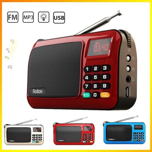 Rolton W405 Digital FM Radio Speaker Portable Music Player LED Display TF Card USB for PC IPod Phone Pockets Receiver Outdoor