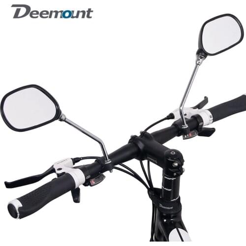 Deemount 1 Pair Bicycle Rear View Mirror Bike Cycling Wide Range Back Sight Reflector Angle Adjustable Left Right Mirrors