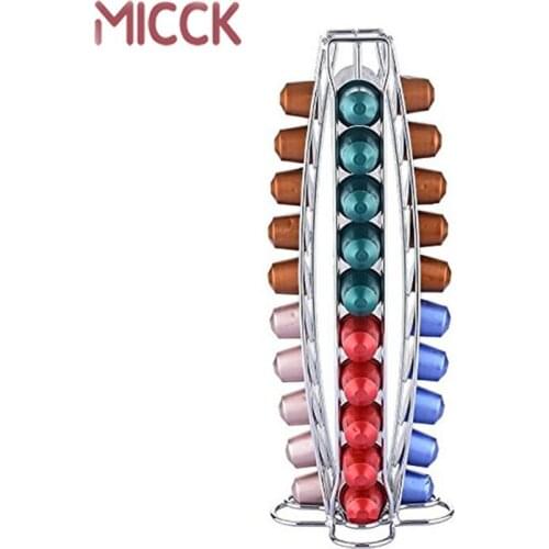 MICCK Coffee Pod Holder Dispenser 40pcs Nespresso Capsule Holder Dispensing Stand Tower Pods Capsule Storage Stand Fits