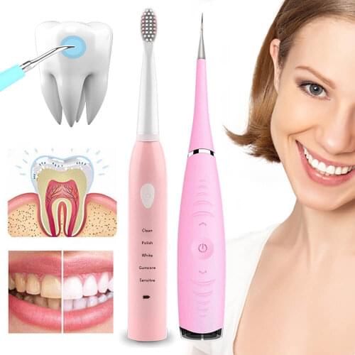 Home Electric Sonic Toothbrush Dental Scaler Portable Remover Stain Tartar Dentist Oral Hygiene Vibrition Teeth Calculus Cleaner