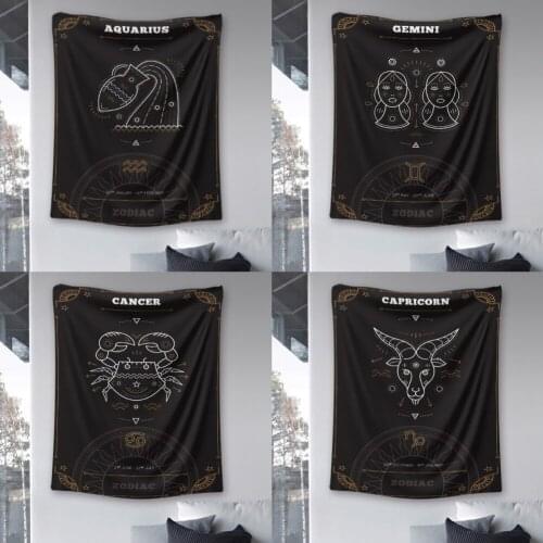 Constellation Tapestry Leo Gemini Virgo Printing Hanging Picture Tablecloth Beach Towel Divine Wall Decoration Cloth Wall Carpet