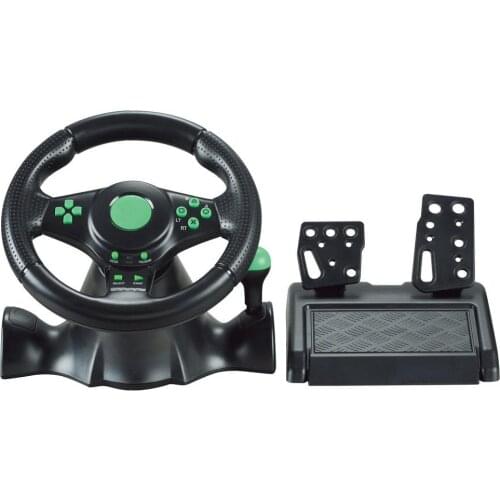 Racing Game Steering Wheel For XBOX 360 forPS2 For PS3 Computer USB Car Steering-Wheel 180 Degree Rotation Vibration With Pedals