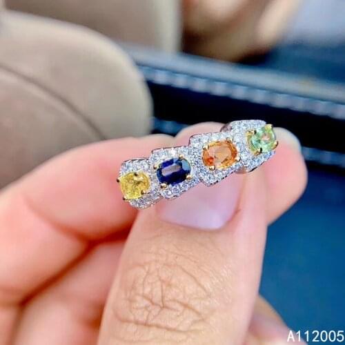 KJJEAXCMY boutique jewelry 925 sterling silver inlaid natural color sapphire ring trendy ladies luxury ring support testing