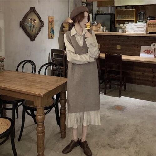 Autumn and winter womens new large size net red temperament fashion high sense of early autumn two-piece suit dress