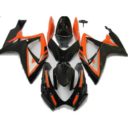 Injection Molding Brand New Fairings for SUZUKI GSXR 600 750 2006 2007, Orange Black fairing kit GSXR600 GSXR750 06 07 PL279