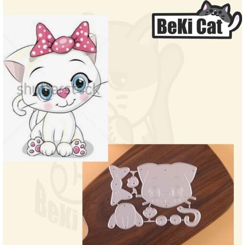 Cute cat Metal Cutting Dies Stencils for DIY Scrapbooking photo album Decorative DIY Paper Cards