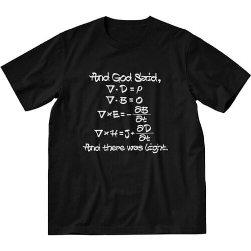 Maxwells Equations T-shirt Mens Fashion T Shirt Short Sleeve Cotton Mathematics Geometry Physics Math Science Tshirt Tee Top