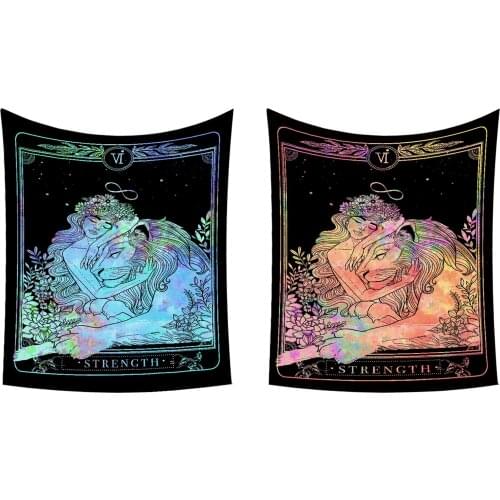 Wall Tapestry Human Tiger Print Decorative Cloth Hanging Carpet Indoor Decorations for Bedroom Home Living Room Office New