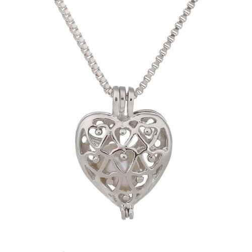 New Heart Charm Necklace Love Oyster Wish Pearl Hollow Series Pendant Necklace Fashion Jewelry DIY Homemade Necklaces Gifts 2021