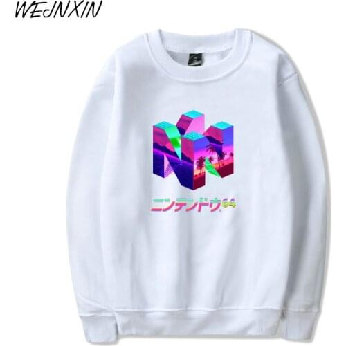 WEJNXIN 2018 New Arrival N64 Classic Gamer Design Pullover Sweatshirt Hip Hop Cotton Hoodies Harajuku Moletom Masculino