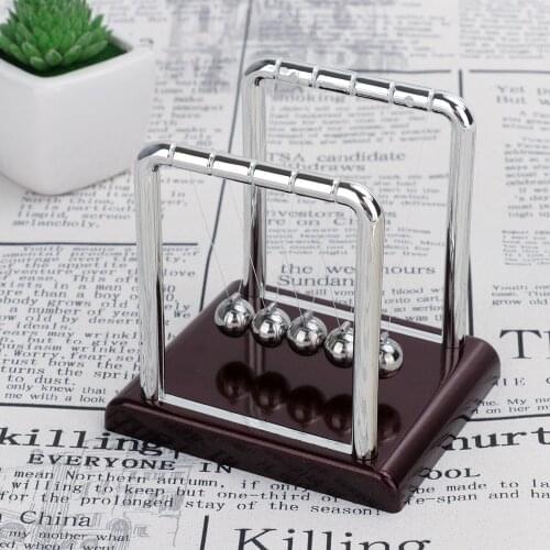 Newtons Cradle Desk Table Decor Metal Pendulum Ball Newton Ball Physics Science Pendulum Steel Balance Ball Fun toys