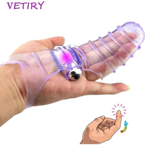 VETIRY Finger Sleeve Vibrator Female Masturbator G Spot Massage Sex Toys For Women Clitoris Stimulate Vagina Massage