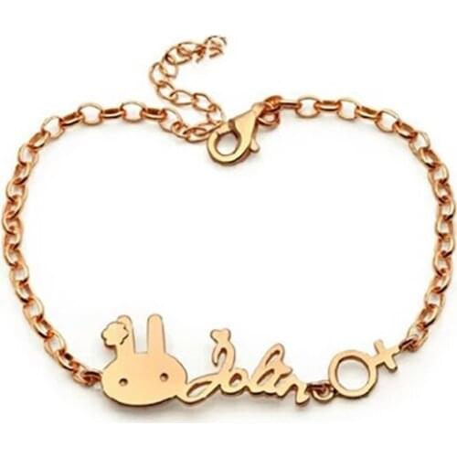 Personalized Custom Name Bracelet Charms Handmade Women Kids Jewelry Engraved Handwriting Signature Love Message Customized Gift