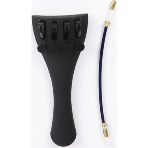 Full Size Violin Tailpiece carbon fiber Black Drawplates with Tailgut Violin With Tailgut Tailcord Accessories