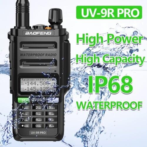 Original Baofeng UV-9R PRO Upgraded Dual Band Waterproof High Power Walkie Talkie Communications Amateur Vhf Uhf CB Ham Radio