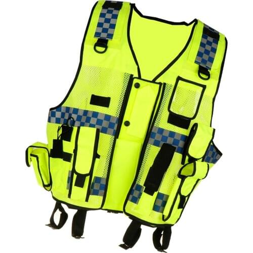 Reflective Safety Vest with Zipper Pocket For Running Cycling Traffic Safety