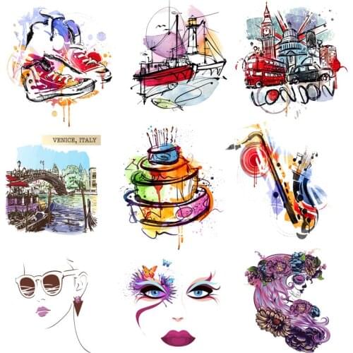 Iron on Transfer for Clothing Thermoadhesive Patches Stickers Diy Girl Fashion Patch for Jackets Vinyl Stripes Rock Applique C