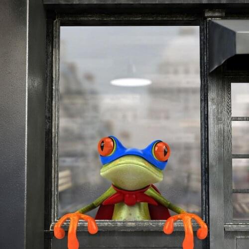 Three Ratels QC179 Funny peek frog Window decoration Wall Sticker Car Window Sticker