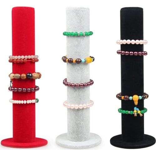 Velvet Jewelry Rack Bracelet Watch Chain Organizer Holder Vertical Display Stand
