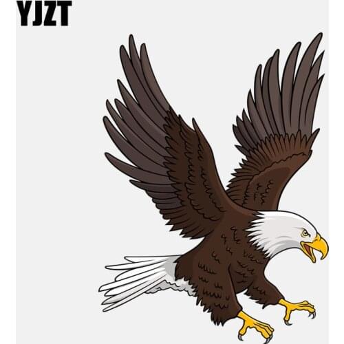 YJZT 12.7CM*17.2CM White-Headed Eagle Hits The Sky PVC Motorcycle Car Sticker 11-01192